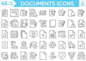 Document Icon Set isolated on white background vector and Illustrator set