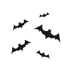 Halloween Bat Flock Silhouette