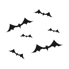 Halloween Bat Flock Silhouette