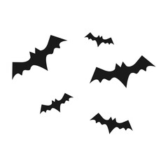 Halloween Bat Flock Silhouette