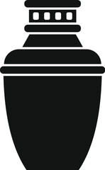 Black silhouette icon of a funeral urn for ashes of a deceased person
