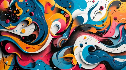 Bold and bright abstract design with high contrast and striking color combinations