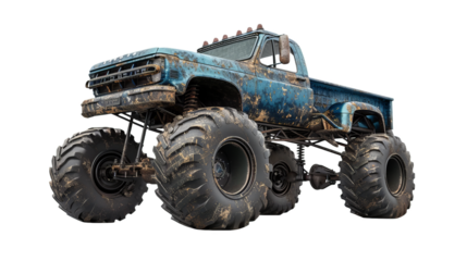 old monster truck on transparent background