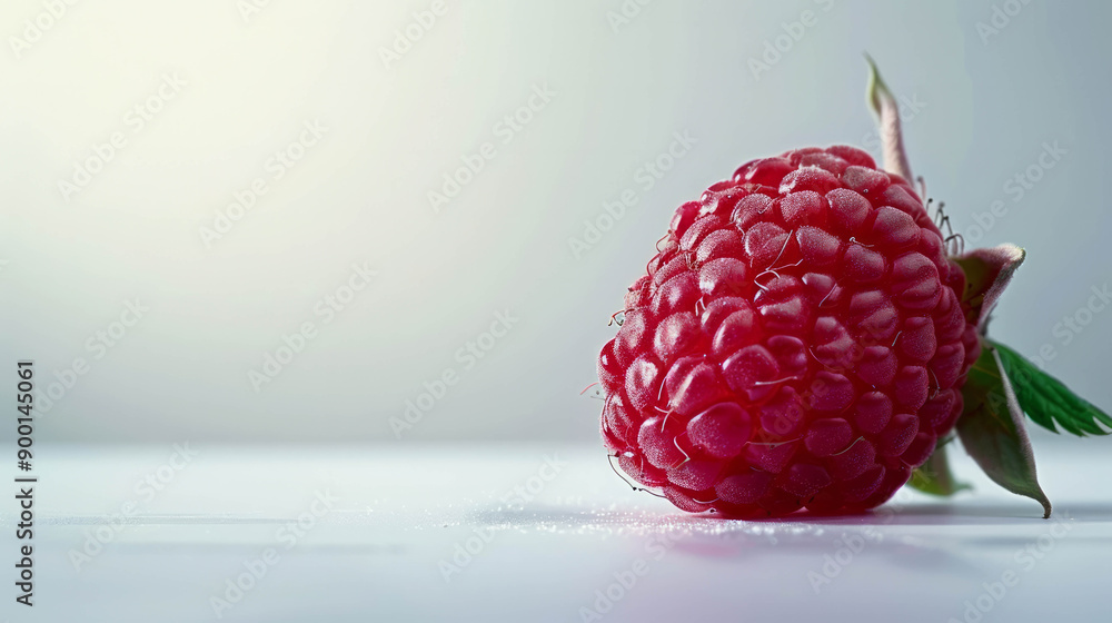 Poster studio lighting effect captures the freshness of a juicy raspberry. ai generative.