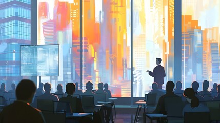 Biotech Entrepreneur Presenting New Innovations to an Audience