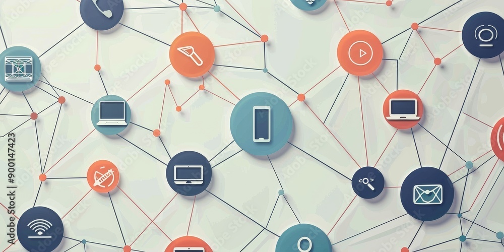 Aufkleber Devices sharing data directly without intermediaries, representing P2P networks