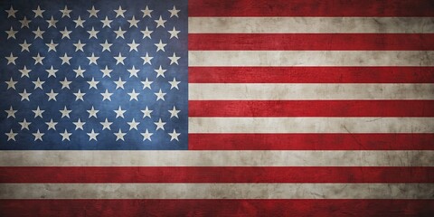 Naklejka premium of United States flag with stars and stripes , USA, American, patriotic, red white and blue, stars and stripes