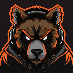 A animal mascot gaming logo 