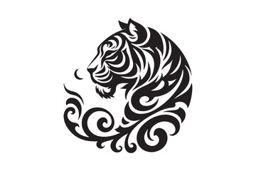 Minimal, Stylish Modern Trendy Creative Vector Silhouette of Tiger illustrations