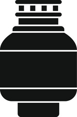 Black silhouette of a camping gas cylinder, a vital tool for outdoor cooking and heating during camping adventures