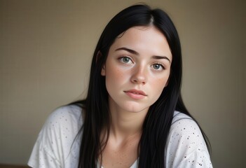 Fototapeta premium Skincare beauty. A young woman with a happy smile,