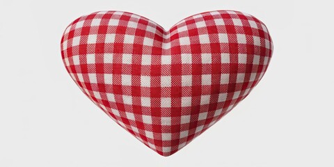Checkered Valentines heart isolated on white background, checkered, Valentines, heart, isolated, pattern, love, romantic, red