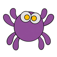 doodle halloween spider icon.
