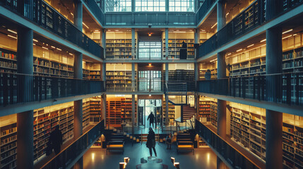 Fototapeta premium Modern Library with No People