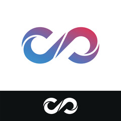Abstract colorful infinity logo template design. Premium Vector