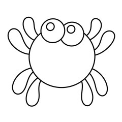 Hand drawn doodle halloween spider line icon.