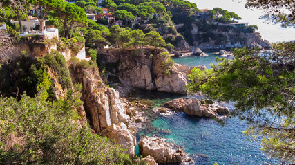 The Costa Brava coast near Lloret de Mar  in Spain