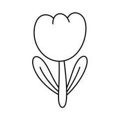 Hand drawn doodle flower icon line.