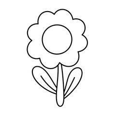 Hand drawn doodle flower icon line.