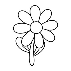 Hand drawn doodle flower icon line.