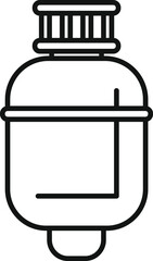 Simple line drawing of a military canteen, typically used by soldiers for carrying water
