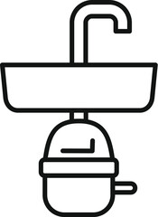 Simple outline icon of a water meter measuring cubic meters