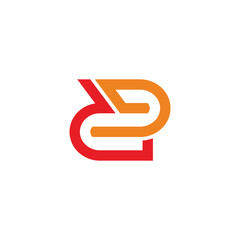 letter dd motion colorful line logo vector