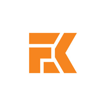 letter fk stripes geometric line logo vector
