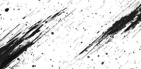 Abstract Grunge Splatter Line Pattern on white and transparent background