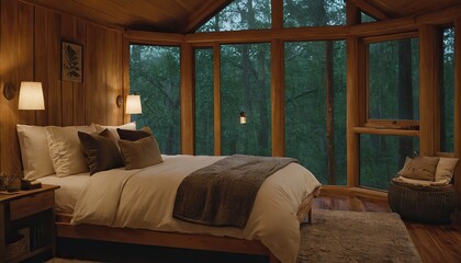 luxury wooden bed room. Luxury Modern Bedroom Interior At Night13