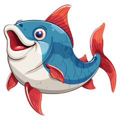 Naklejka premium vector happy cartoon Pangasius fish