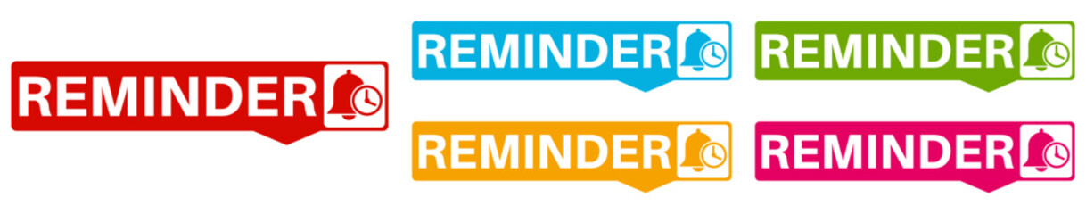 set banner sticker reminder icon. Marketing and promotion sign design social media template vector illustration