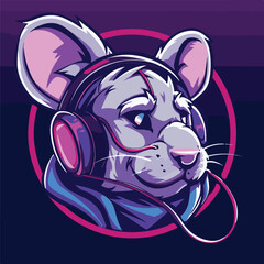 A animal mascot gaming logo 