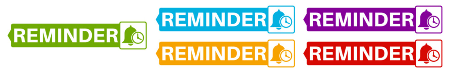 set banner sticker reminder icon. Marketing and promotion sign social media template design vector illustration