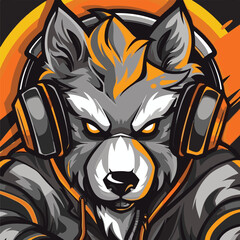 A animal mascot gaming logo 