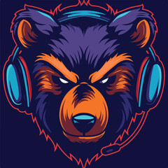 A animal mascot gaming logo 