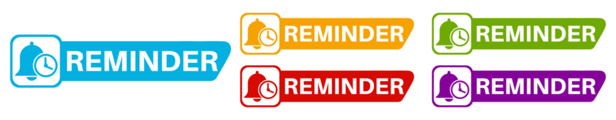 set banner sticker reminder icon. Marketing and promotion sign design social media template vector illustration
