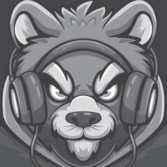 A animal mascot gaming logo 