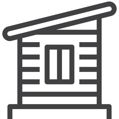 Simple vector home outline icon on white background