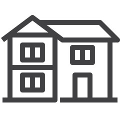 Simple vector home outline icon on white background