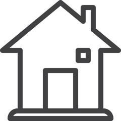 Simple vector home outline icon on white background