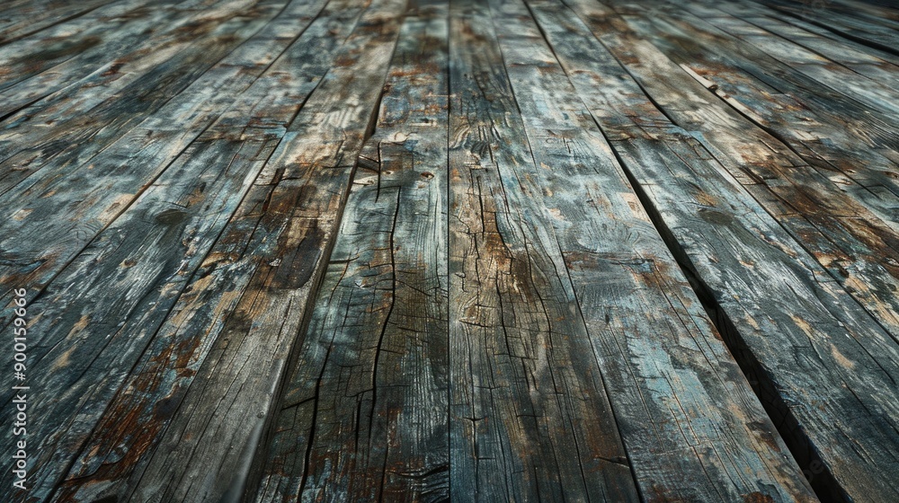 Sticker aged wooden floor with empty space