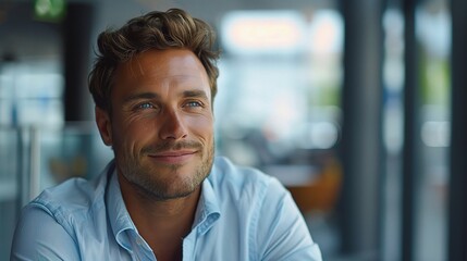 Obraz premium A Moment of Quiet Confidence: A handsome man with a thoughtful expression, capturing the essence of modern masculinity and contemplation. 