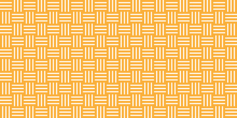 Vector overlapping Pattern Minimal diamond geometric line waves abstract wave line. seamless gold and yellow color tile stripe overlap creative retro square line fabric pattern white background.