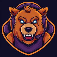 A animal mascot gaming logo 