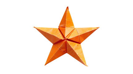 Obraz premium Orange paper star origami isolated on transparent background 
