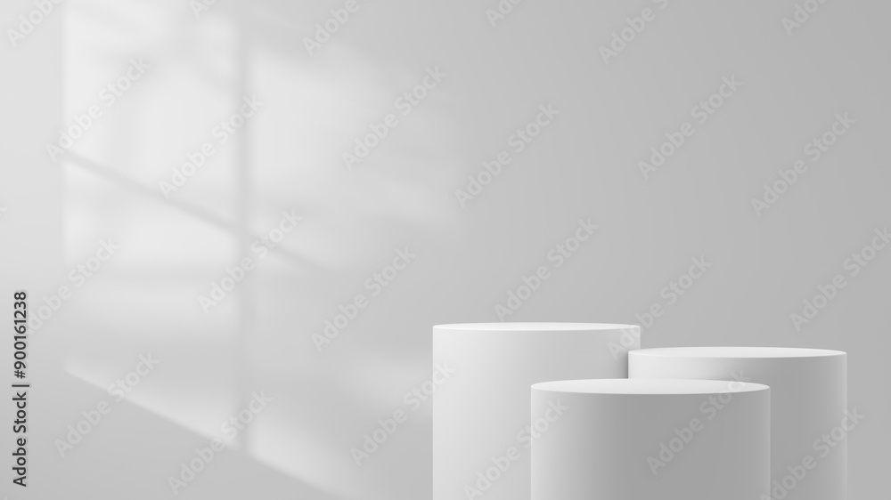 Poster abstract background. set white empty podium for products presentation or text for advertising minima