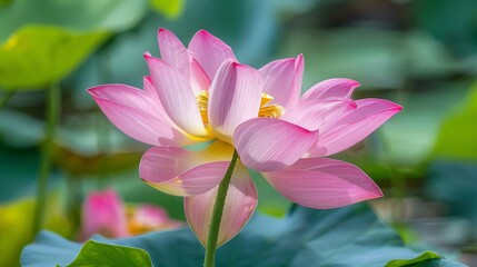 Pink Lotus Flower in Bloom