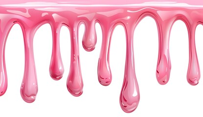 pink oil dripping on white background.