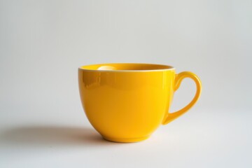 Tranquil scene with yellow coffee cup on minimalist table setting